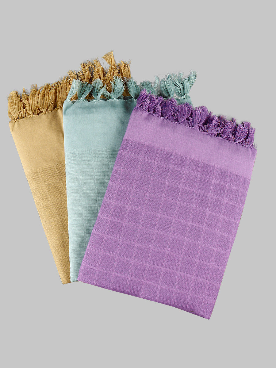 Cotton Checked Bath Towel with Assorted Colour Sweety
