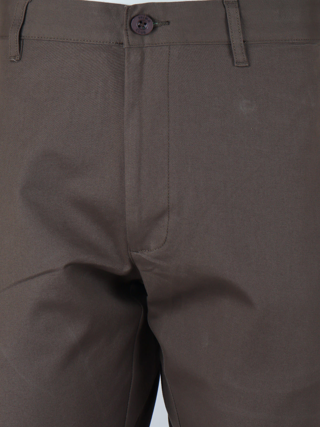 Men Cotton Lycra Khaki Smart Fit Pant Zara