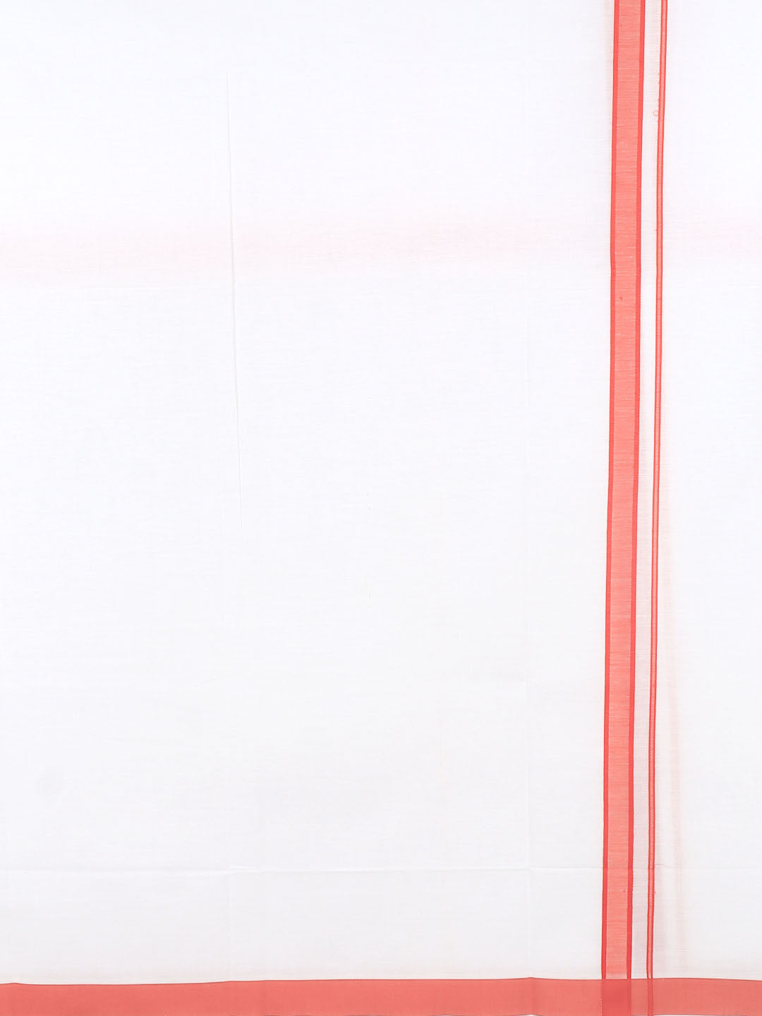 Men Cotton Blend Single Layer White Dhoti with Double Side Fancy Border HM 08