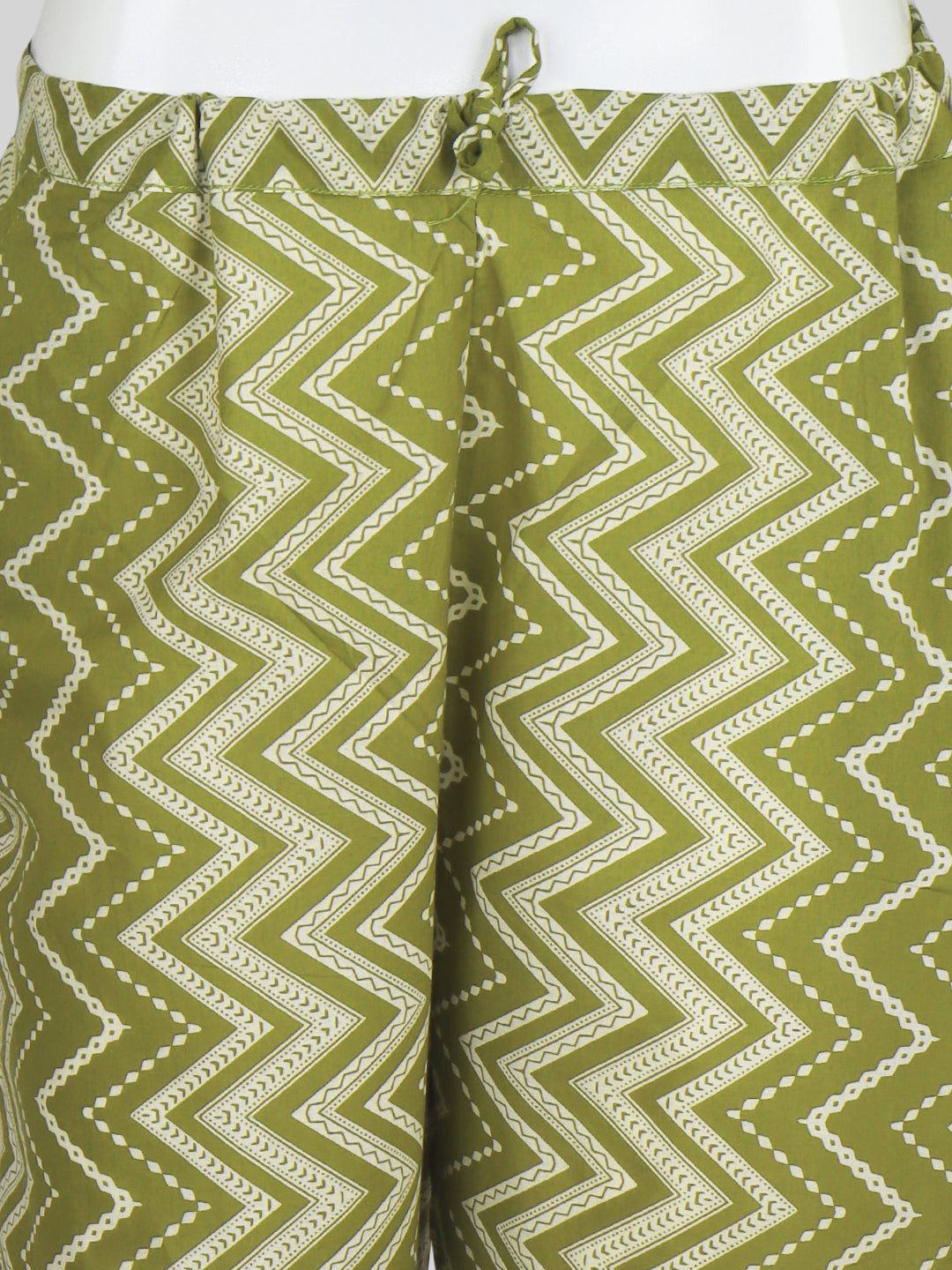 Women Cotton Printed Kurti Set Green EKS46