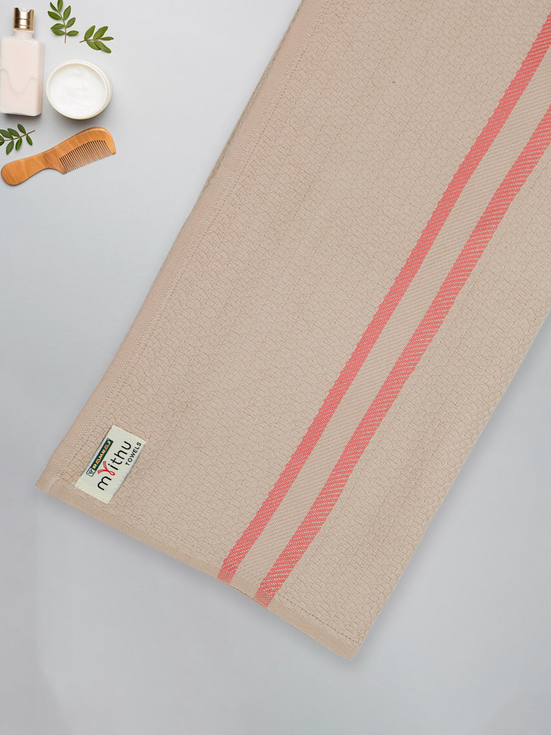 100% Cotton Self Designed Bath Towel Light Brown Magnus MCB04