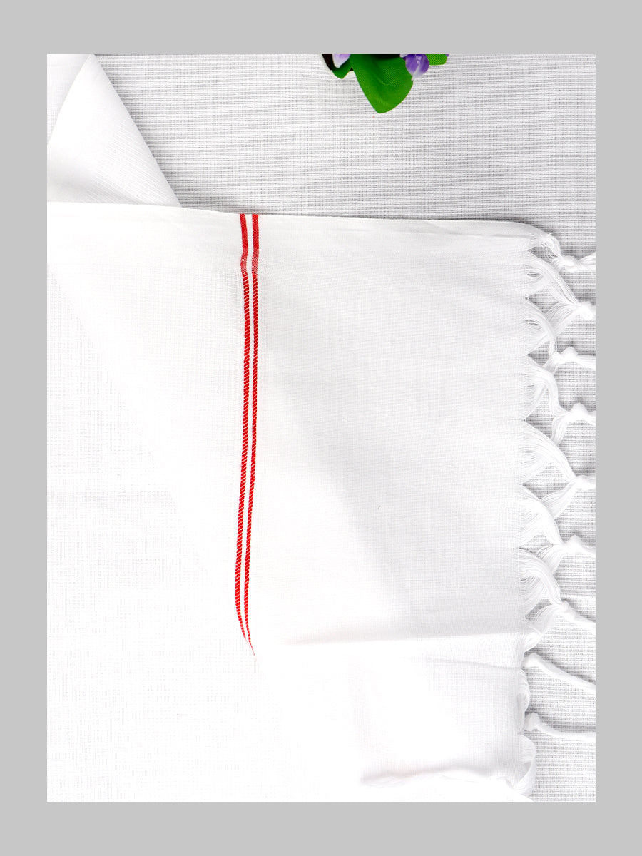 Cotton White Bath Towel No279-Red