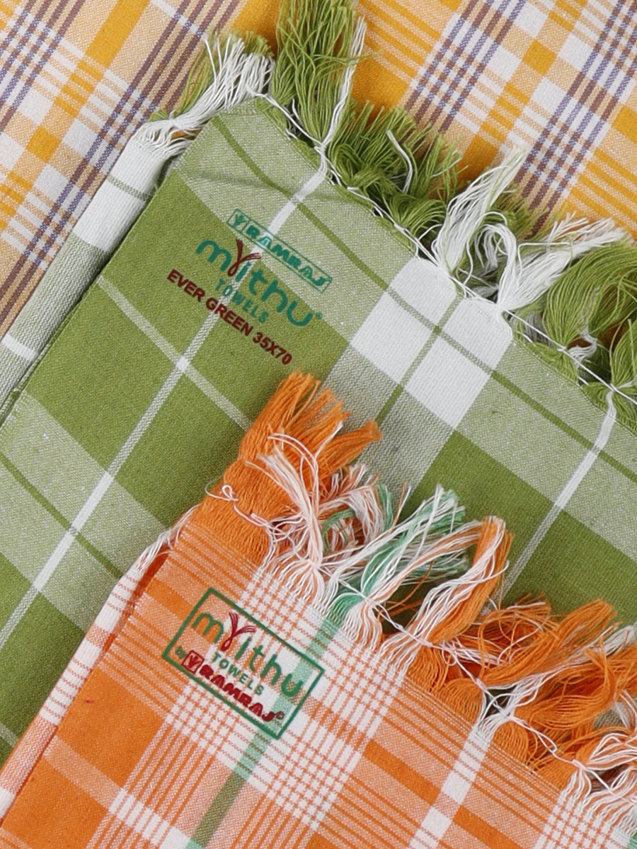 Cotton Colour Bath Towel Ever Green Plain-Mix