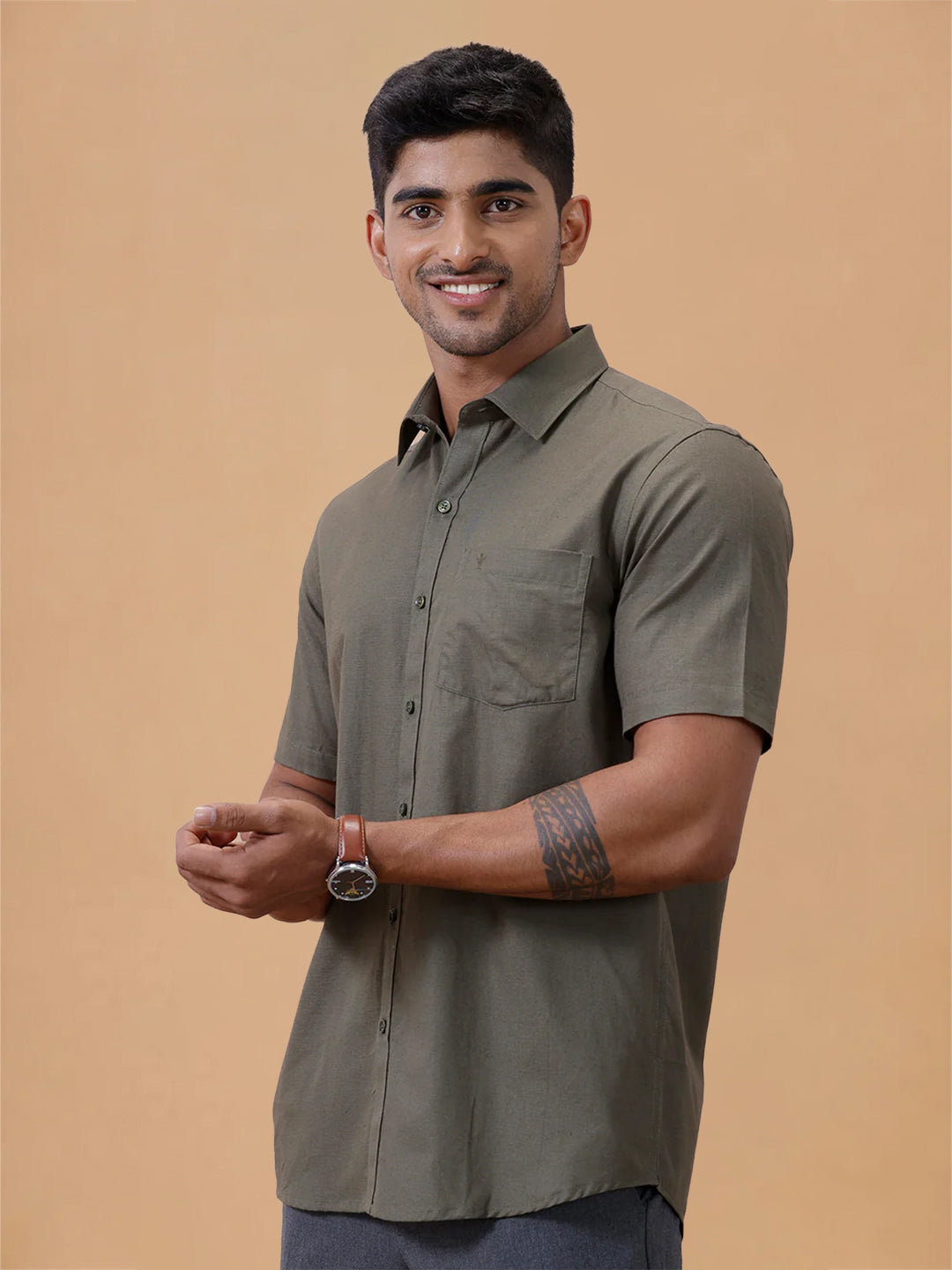 Cotton Rich DK Leaf Green Regular Fit T64 ANT9