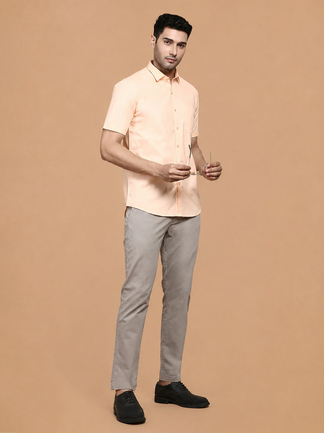 Cotton Spandex LT Safroon 2 Way Stretch Smart Fit Shirt LY7