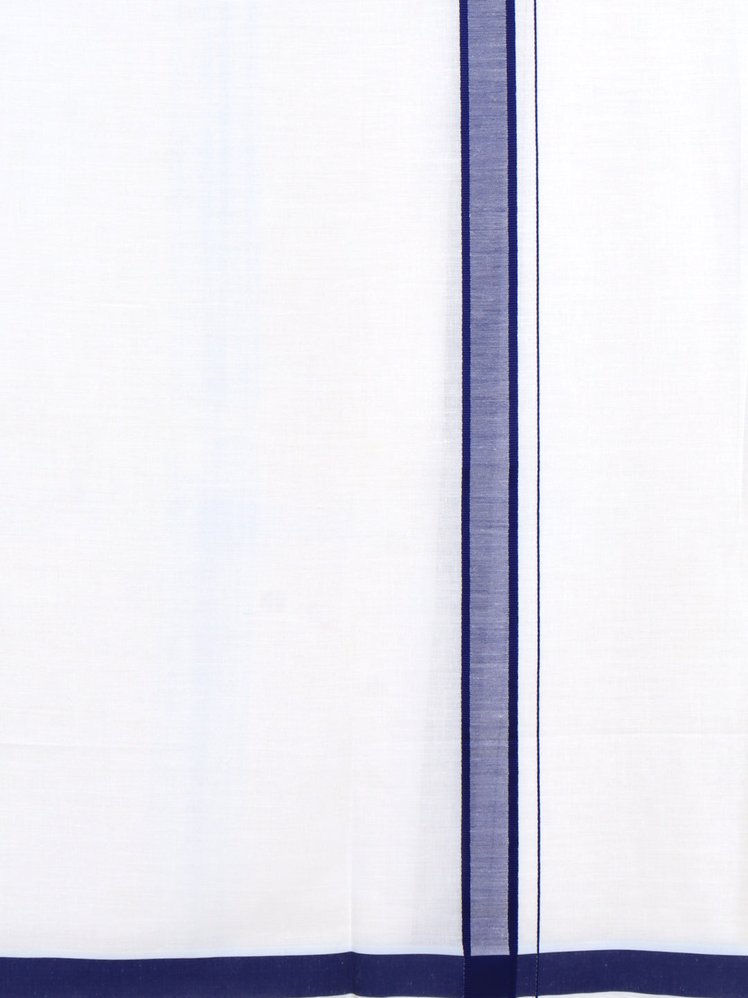 Men Cotton Blend Single Layer White Dhoti with Double Side Fancy Border HM 06