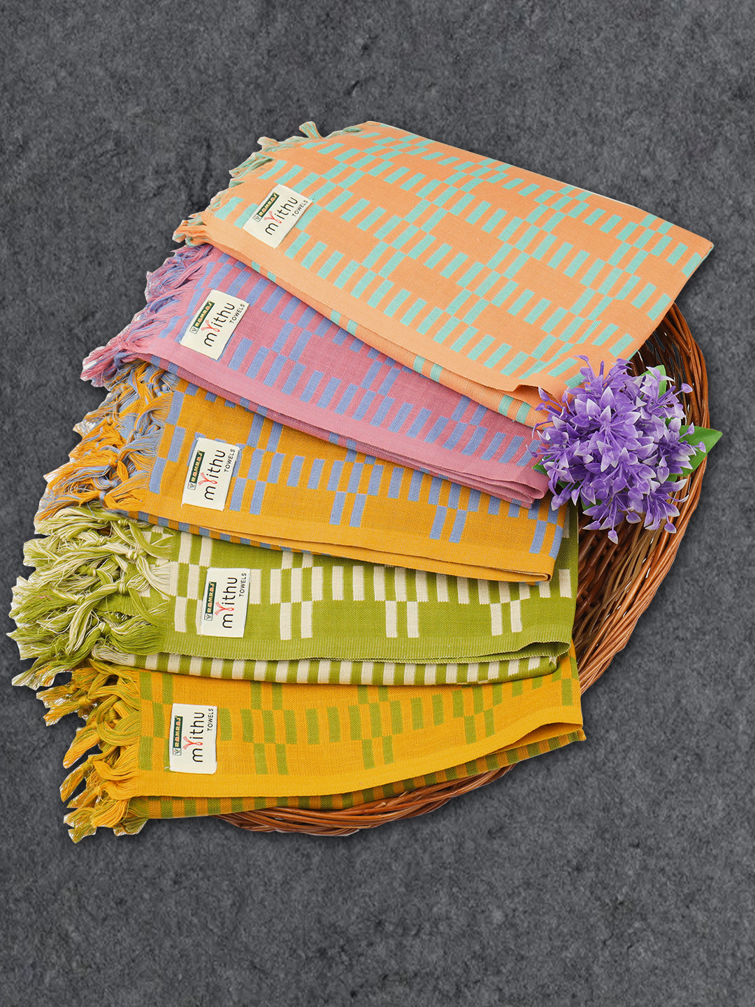 100% Cotton Bath Towel with Assorted Colour Twin Plus 896F