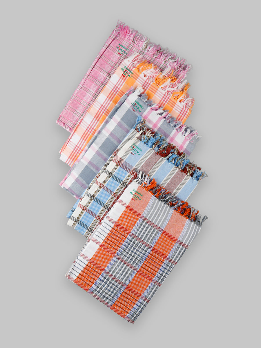 Tulip Checked Cotton Colour Bath Towel-All colour view
