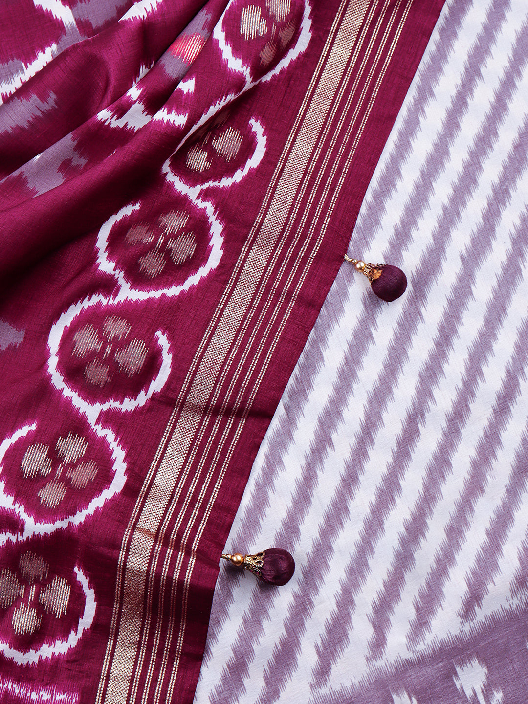 Women Art Silk Printed Purple Saree AS07-Sumgu view