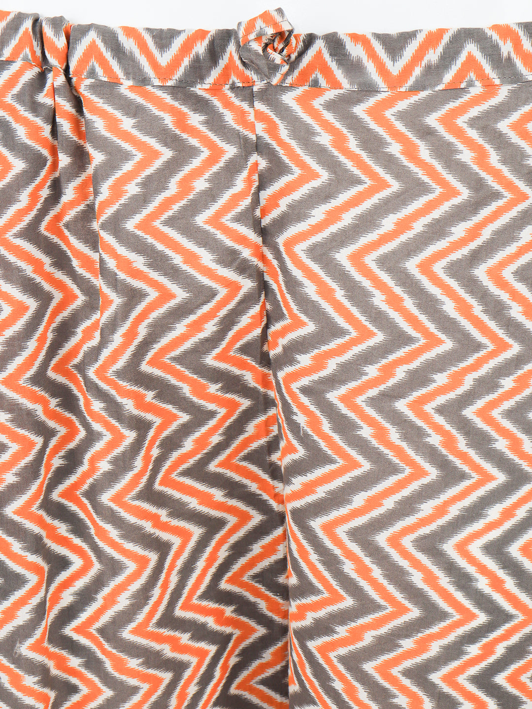 Women Cotton Printed Kurti Set Grey EKS48