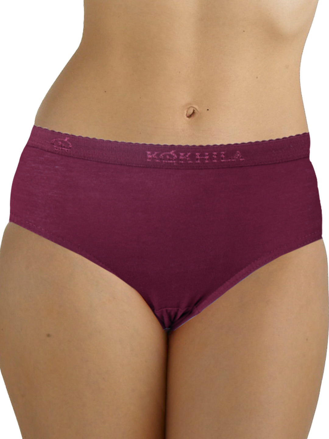 Women 100% Combed Cotton Assorted Plain Panties Lyca (Pack of 4)