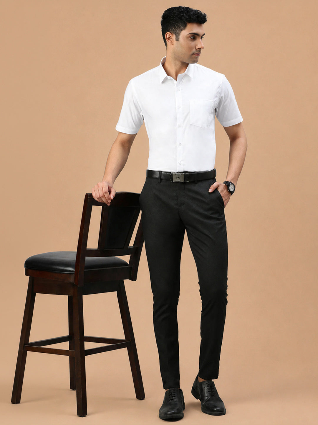 Smooth Weave 100% Cotton White Shirt - Super Faast
