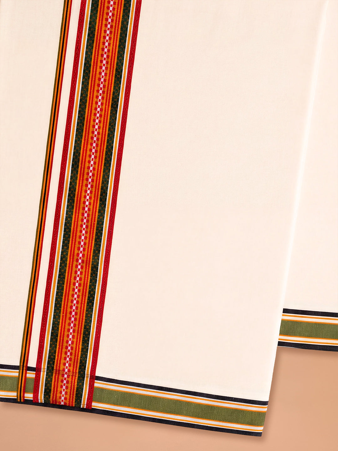 PANCHAA™ Handwoven Azo-Free Dyes Extra Weft Dhoti D7