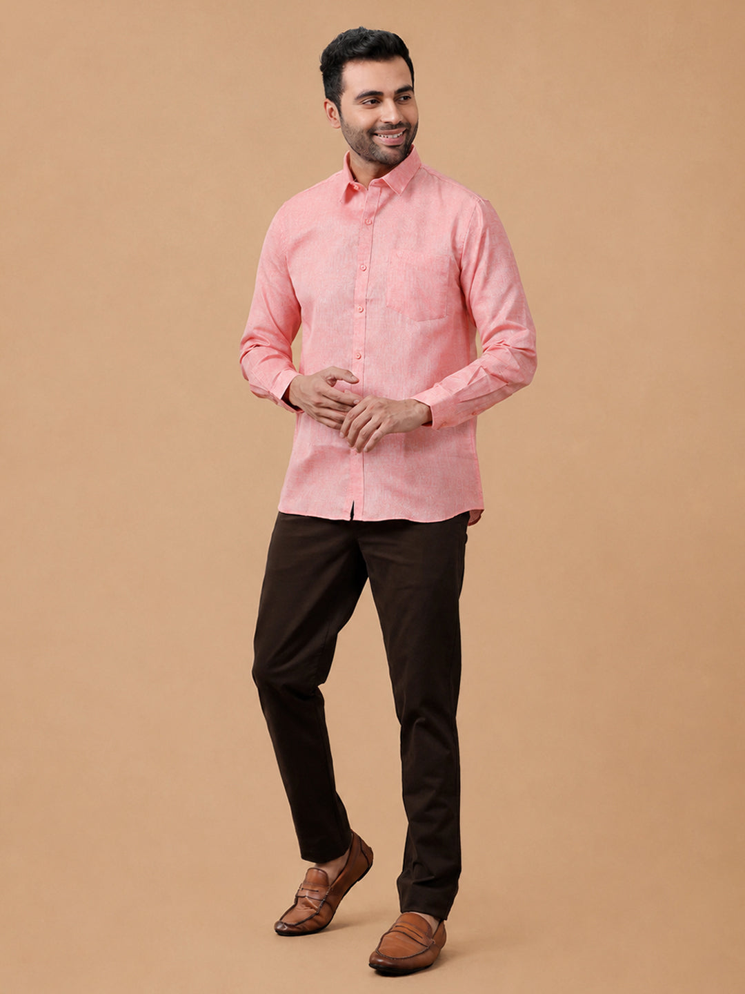Cotton Rich LT Pink Regular Fit Shirt T3 CV11