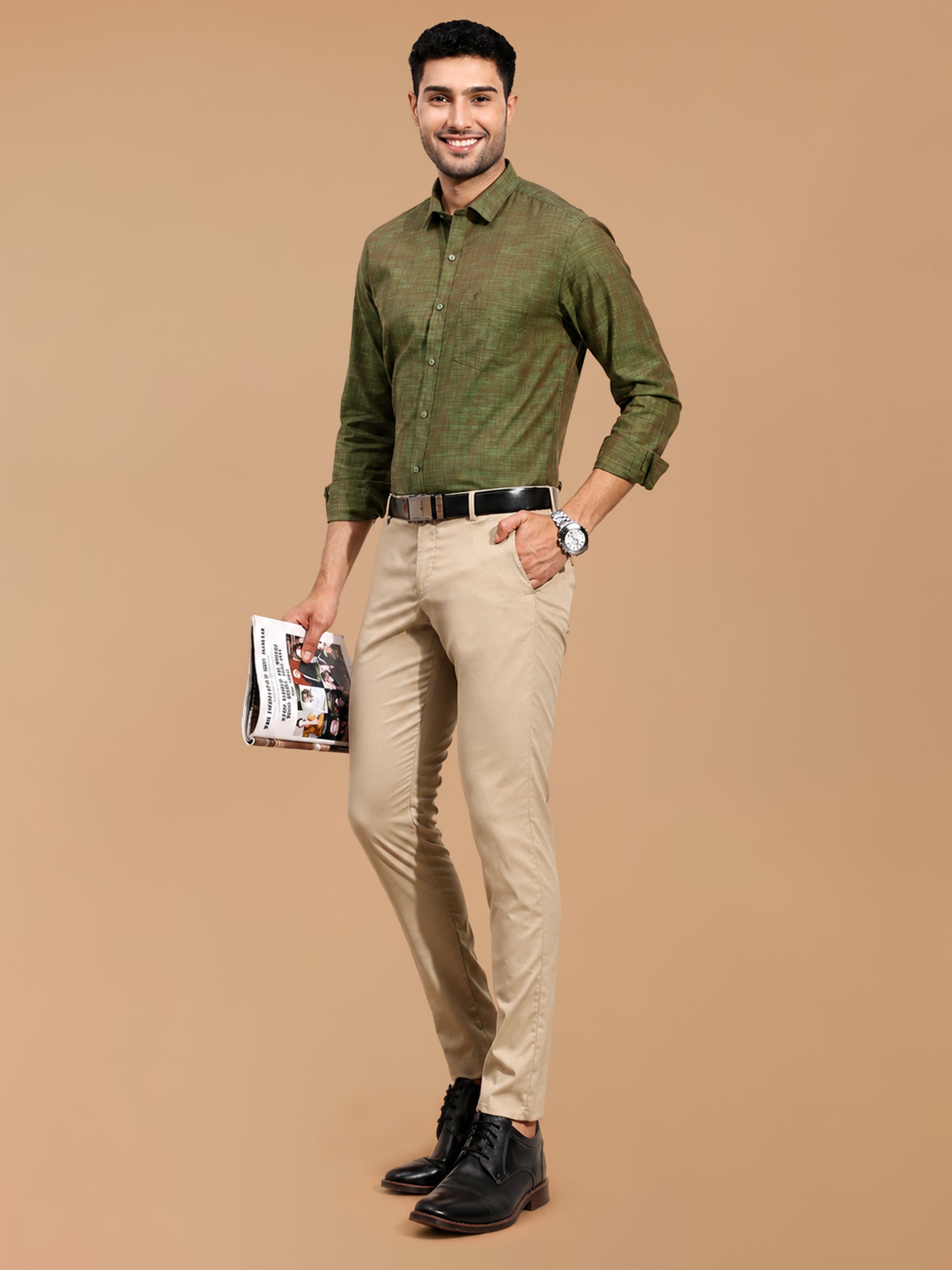 100% Cotton Green Smart Fit Shirt CL2 GT19