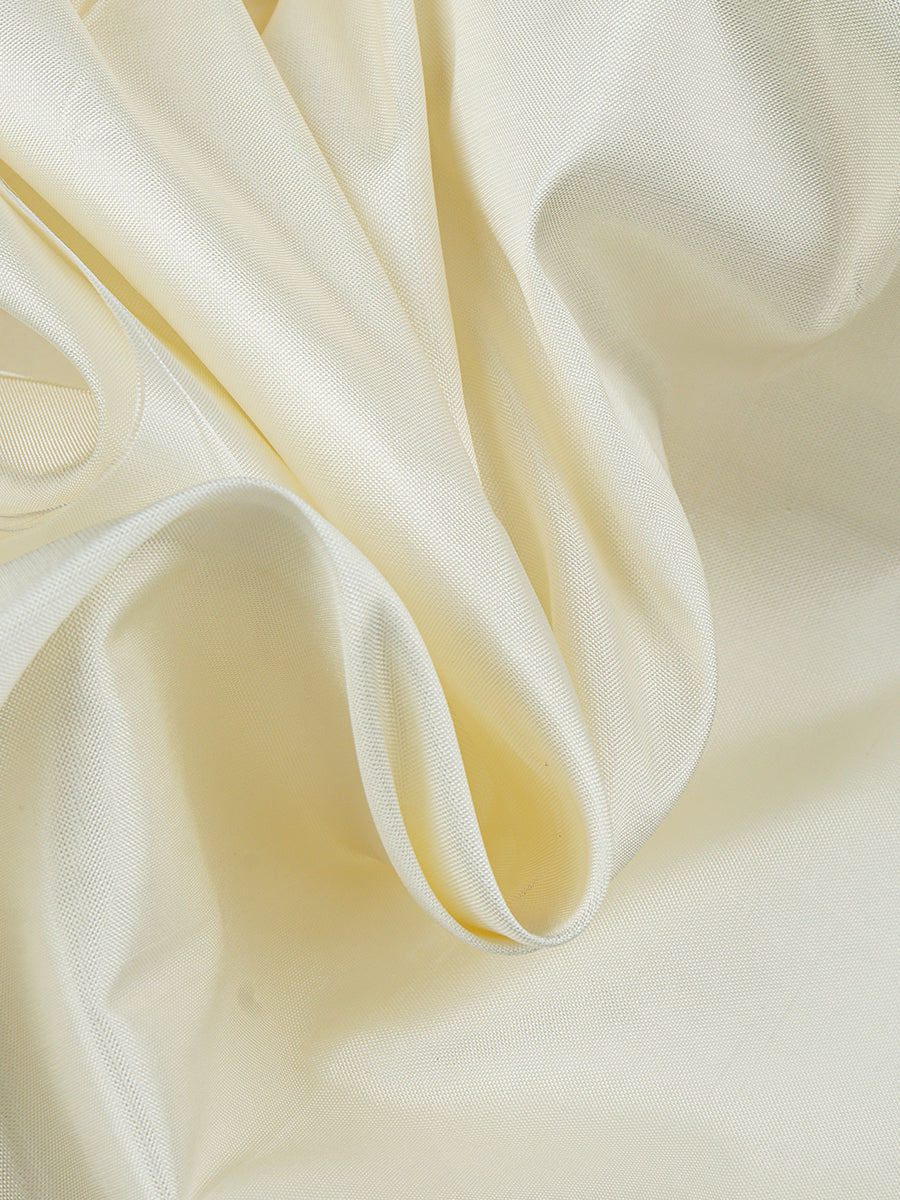 Men Pure Silk Cream with 1 1/2" inch Jari Border Dhoti Shirting & Towel Set Rajahamsa