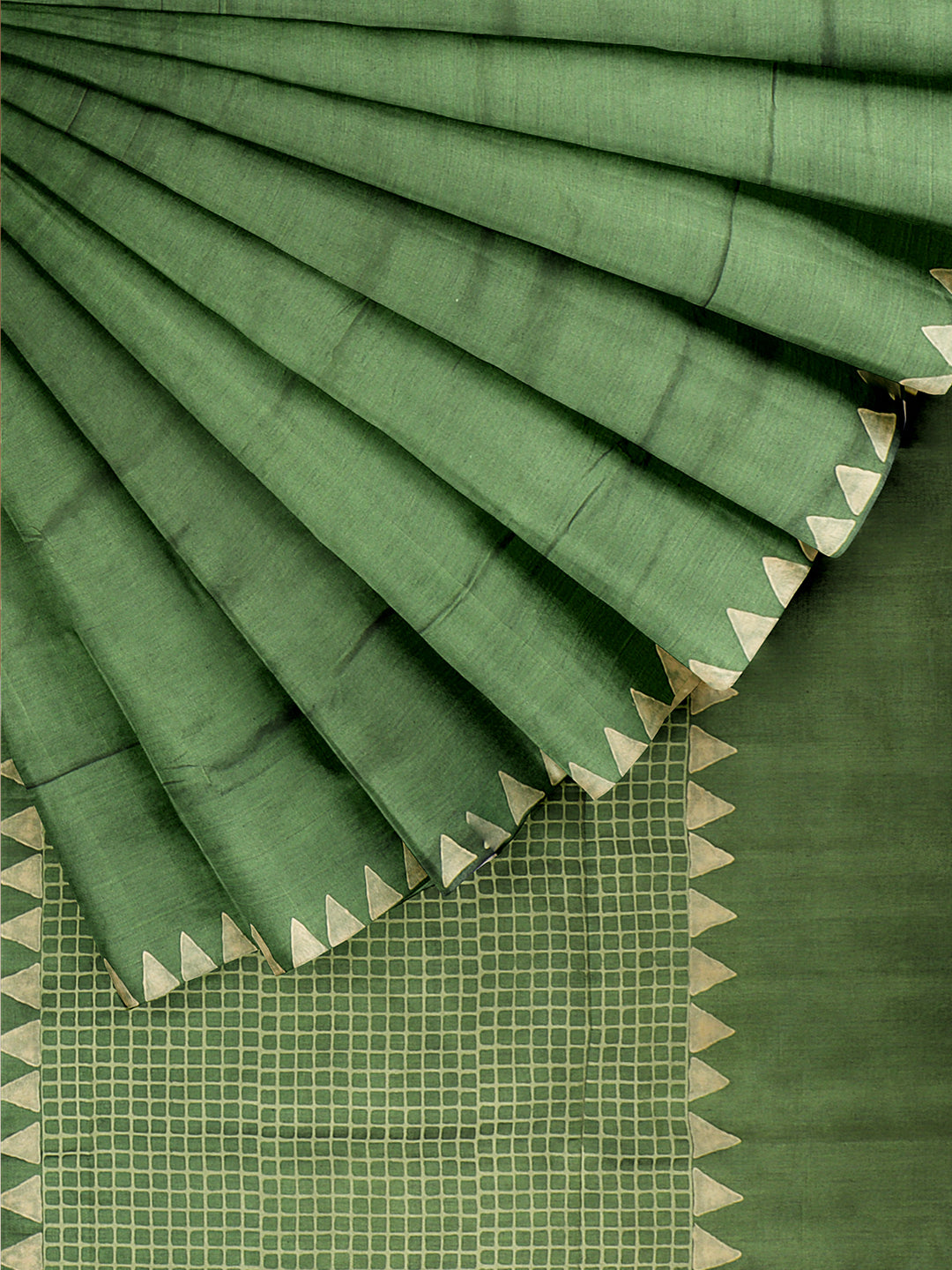 Women Army Green Cotton Saree PCS213