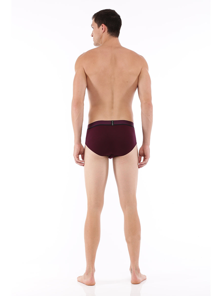 Mens Premium Brief with Outer Elastic TENCEL™ Modal Fiber Fabric-Back view black