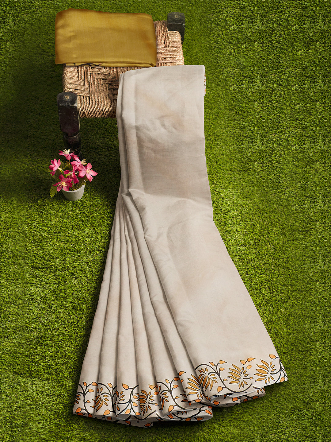 Women Sandal Cotton Saree with Double Blouse PCS214
