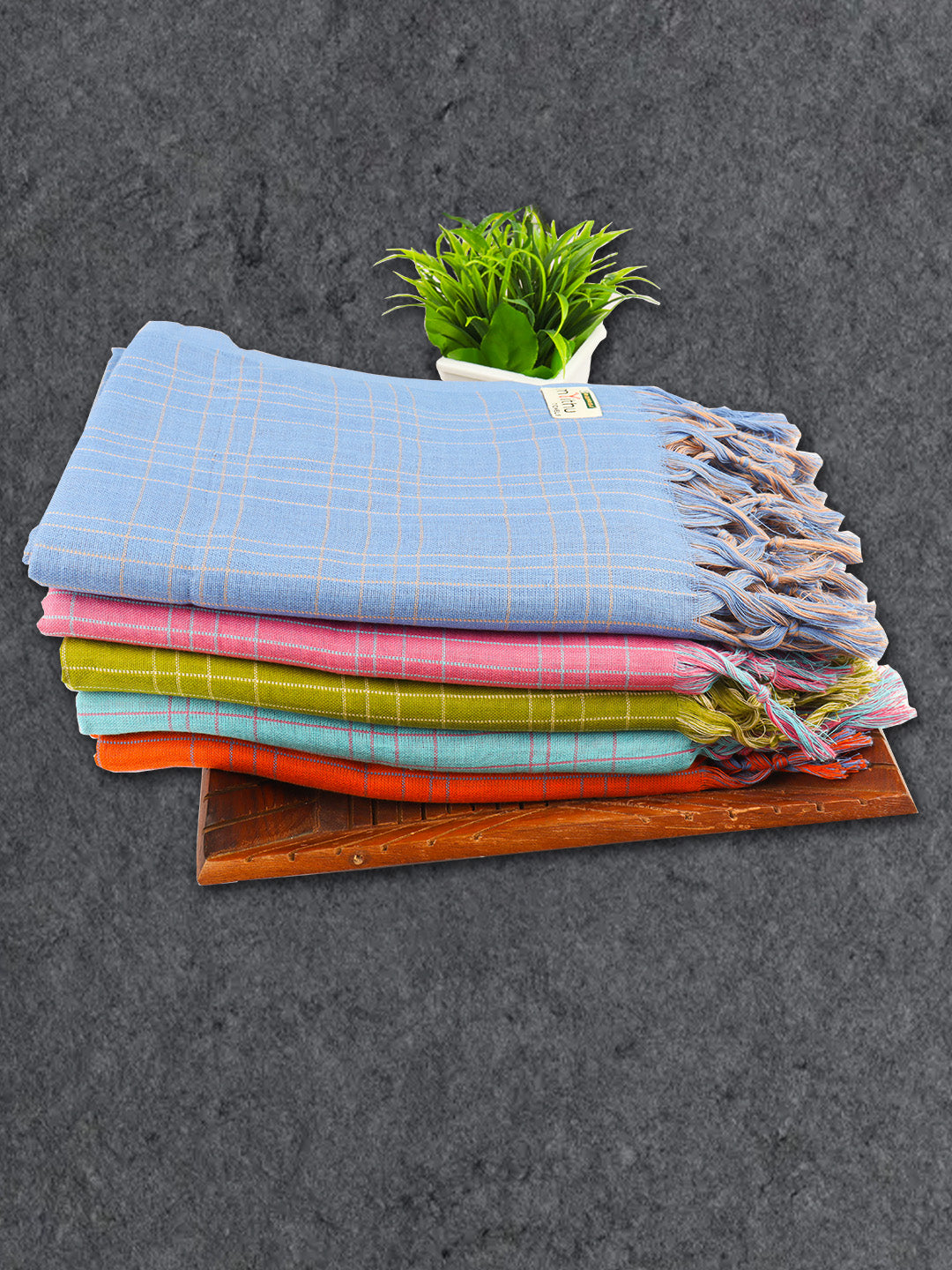 100% Cotton Bath Towel with Assorted Colour Twin Plus 896I
