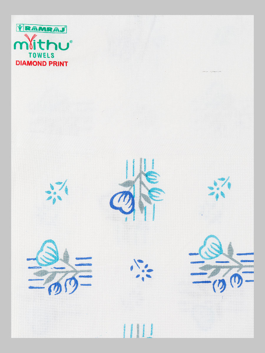 Cotton white Diamont Print Bath Towel-Zoomvire