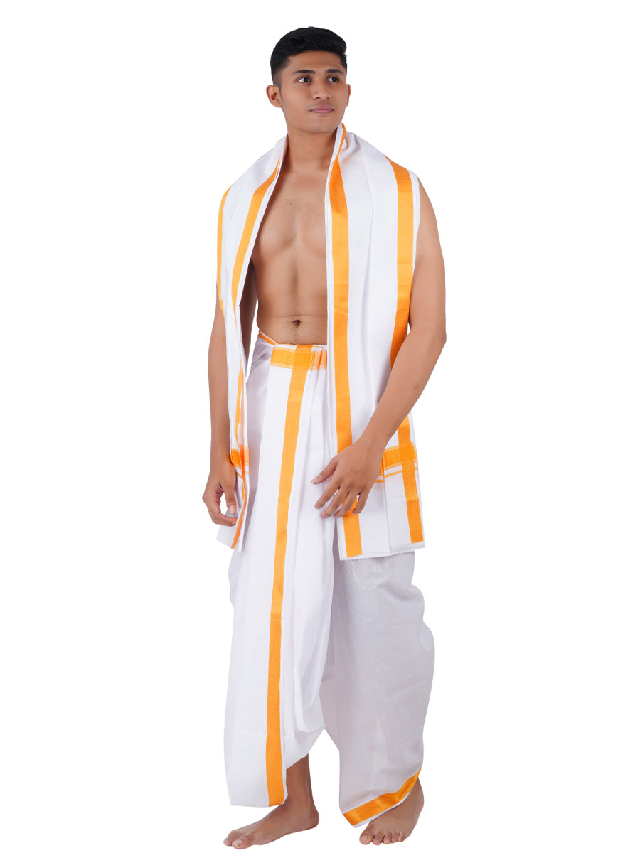 Mens Panchakacham Dhoti with Angavasthram Srisailam (9+5)-Full view