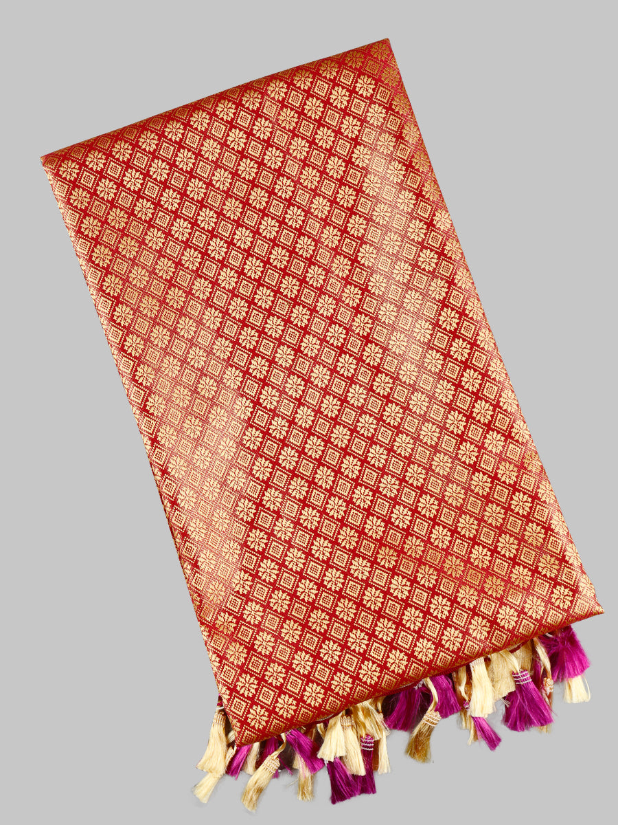 Ponnadai/Jari Shawl 508-Maroon