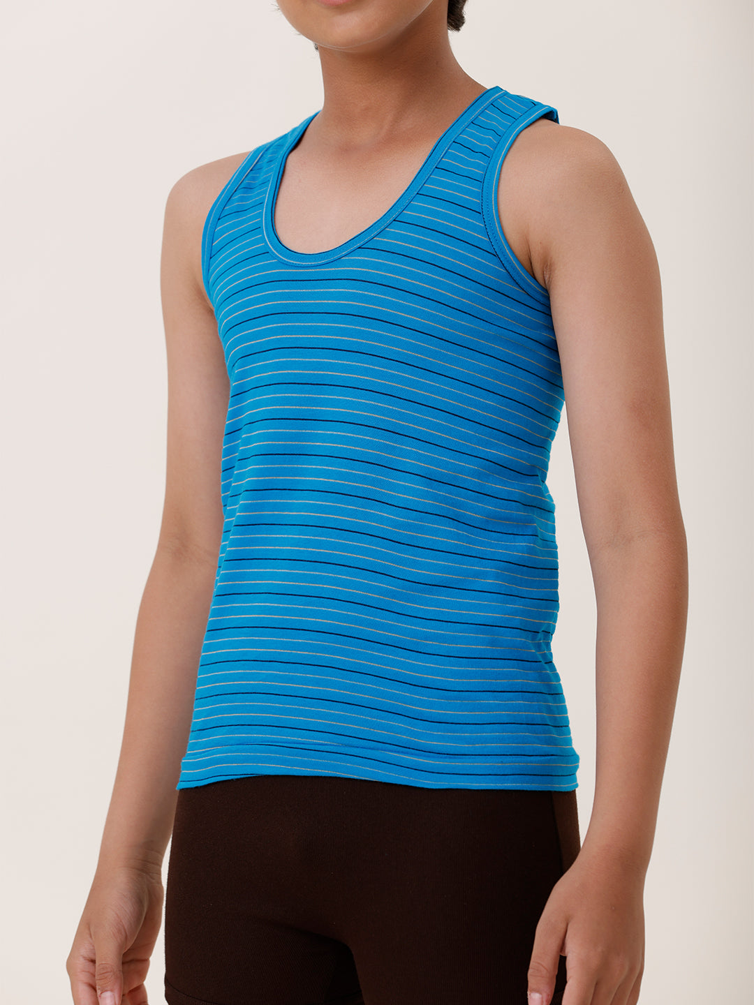 Boys Combed Cotton Assorted Colour Striped Vest (Pack of 4)