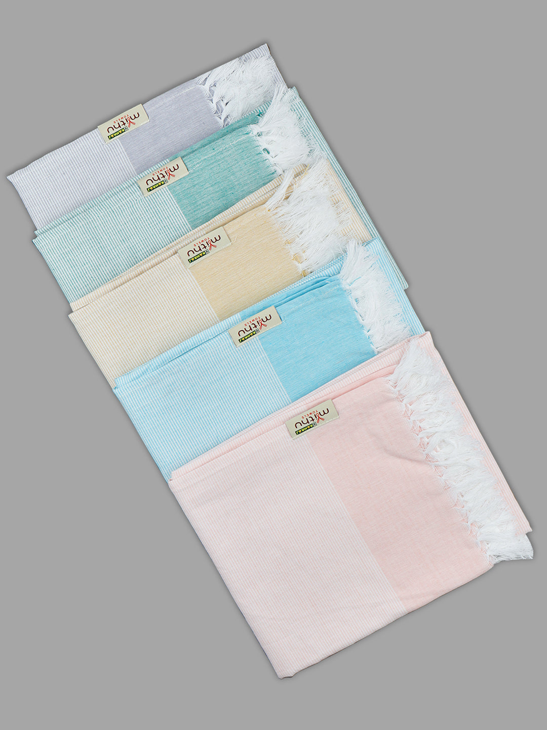 Premium Cotton Striped Bath Towel Family 1127 (Pack of 5)