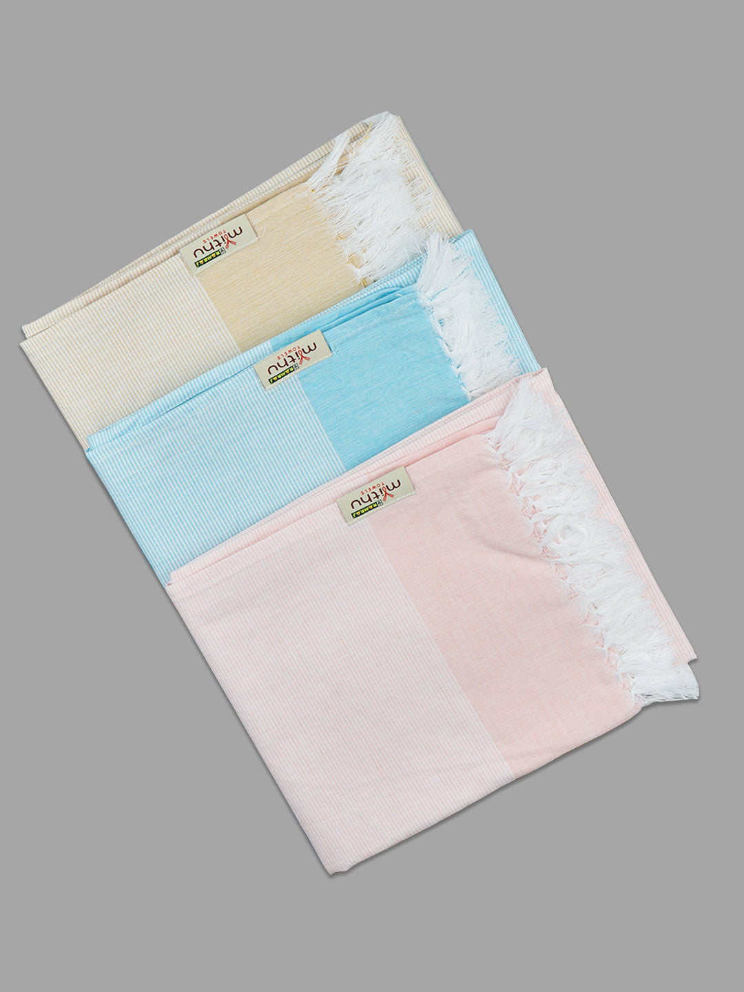 Premium Cotton Striped Bath Towel Family 1127 (Pack of 5)
