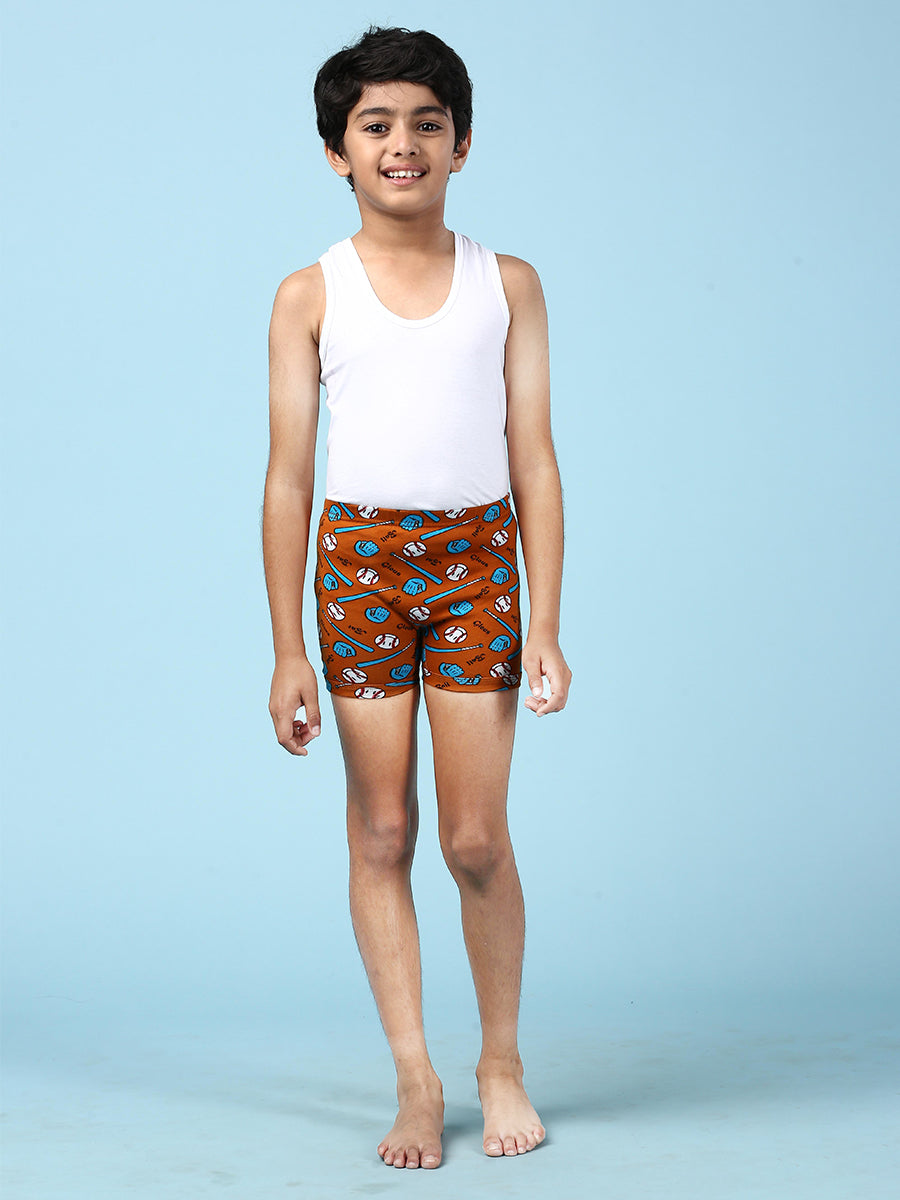 Boys Combed Cotton Assorted Colours Print Drawer (Pack of 5)