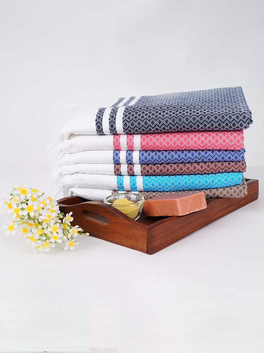 100% Cotton Bath Towel with Assorted Colour Diamond Plus Pack of 3