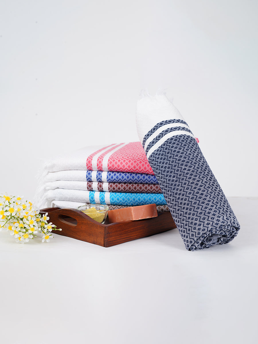 100% Cotton Bath Towel with Assorted Colour Diamond Plus