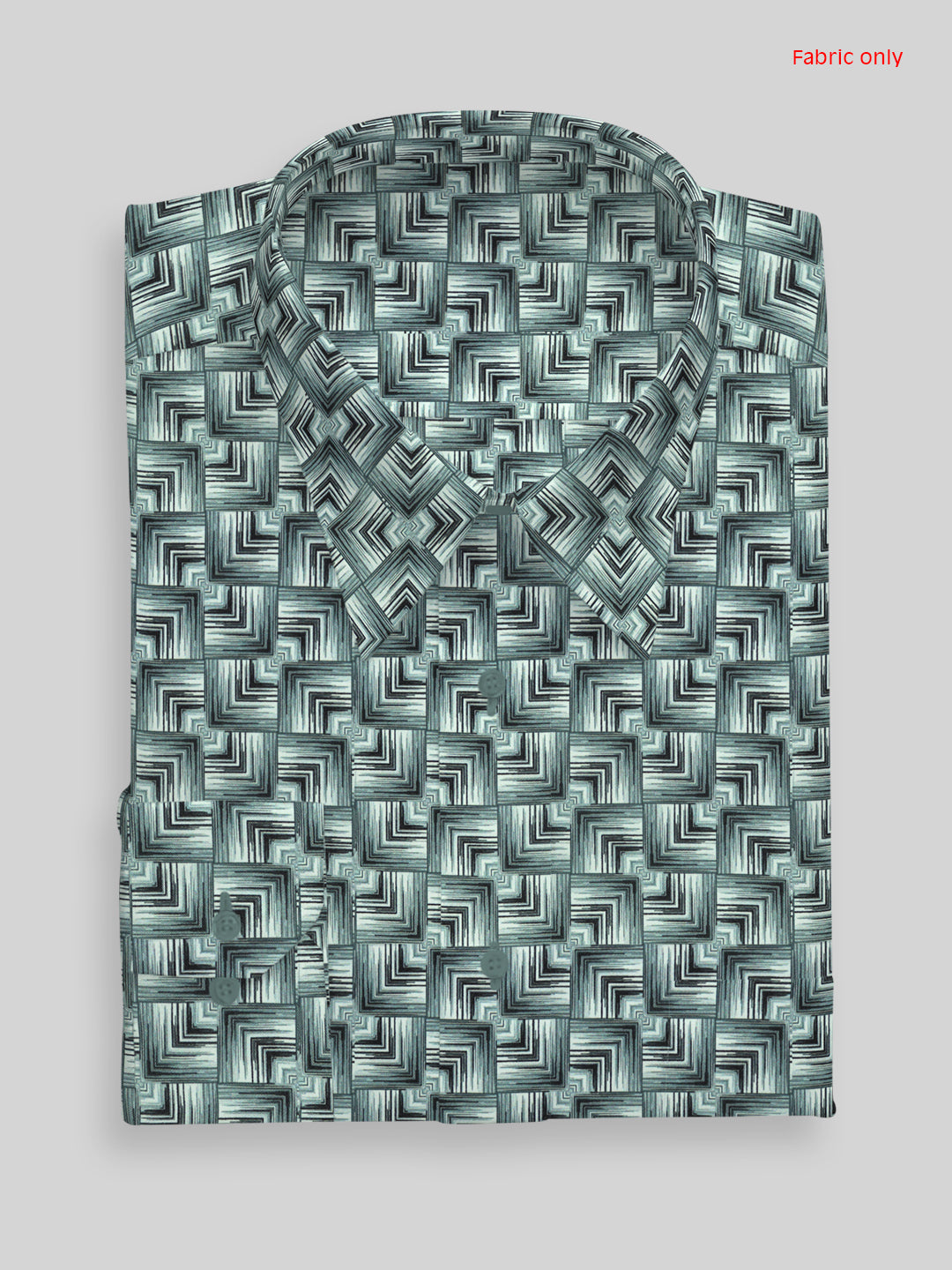 Men Cotton Rich Printed Shirt Fabric Green Oslo Print