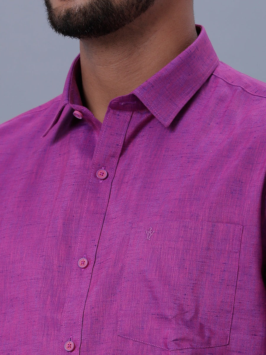 Mens Matching Border Adjustable Dhoti & Full Sleeves Shirt Set C49-Zoom view
