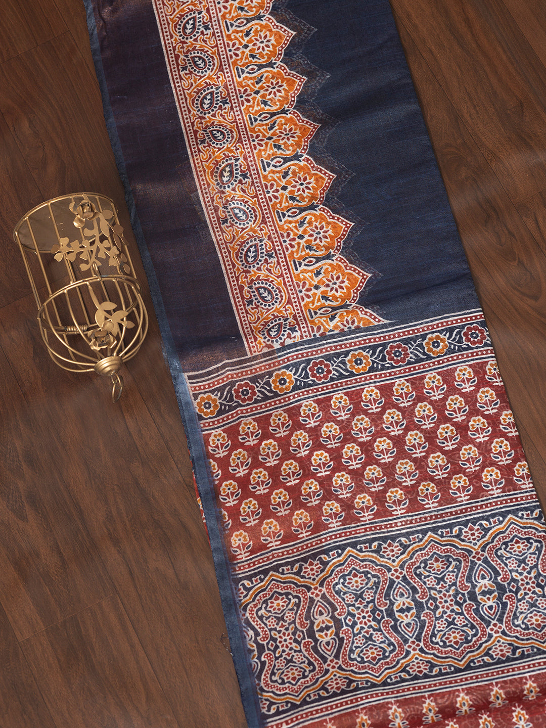 Women Dark Blue Semi Tussar Saree ST210