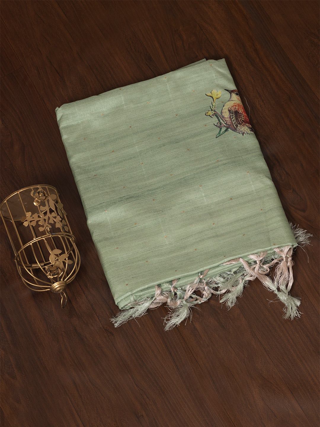 Women Light Green Semi Tussar Saree ST204