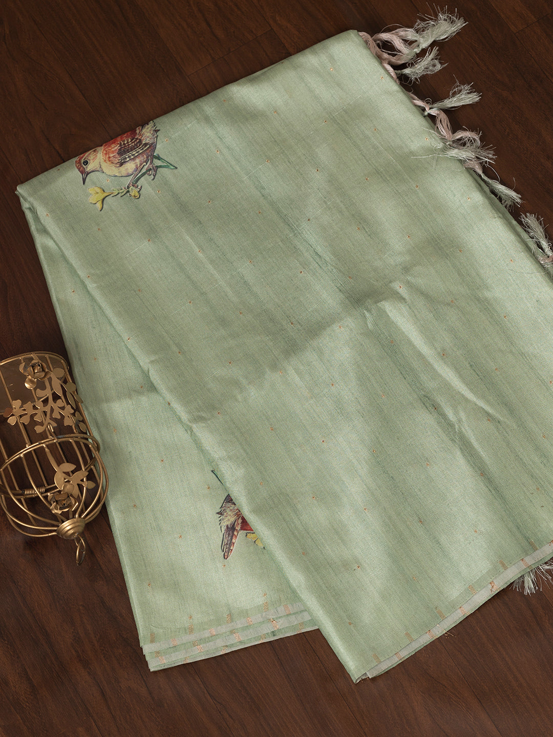 Women Light Green Semi Tussar Saree ST204