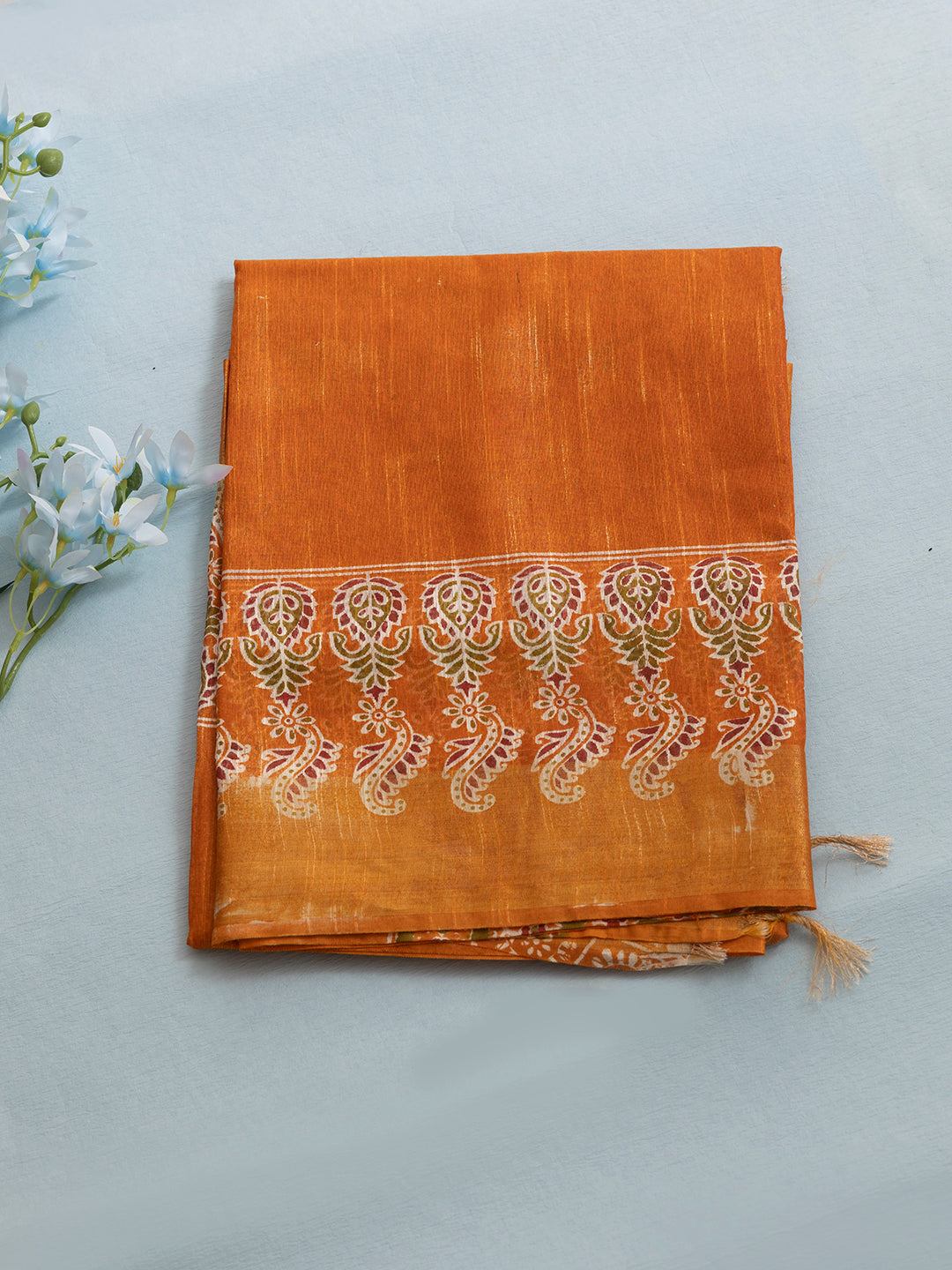 Women Orange Semi Tussar Sarees SCS161