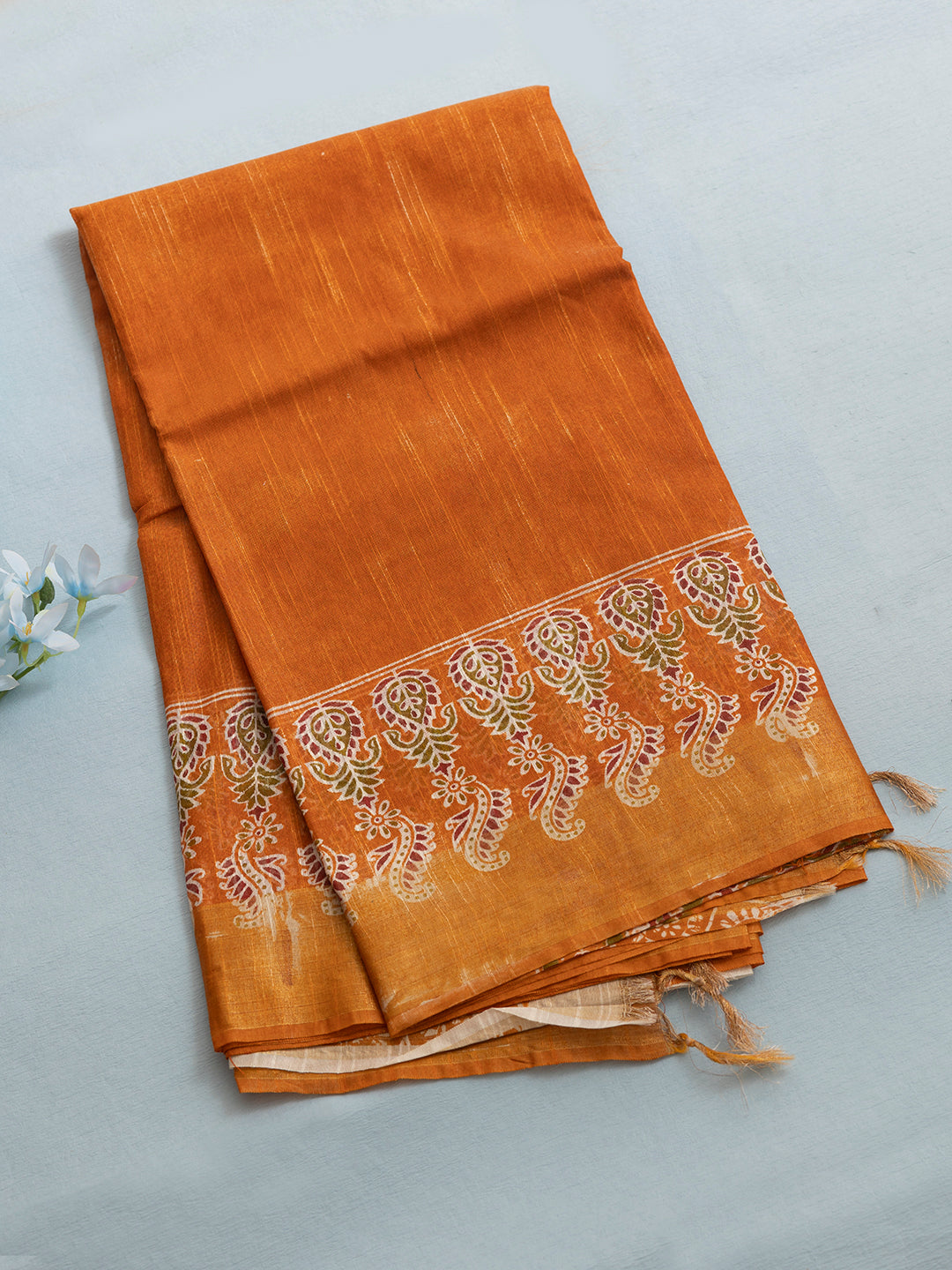 Women Orange Semi Tussar Sarees SCS161