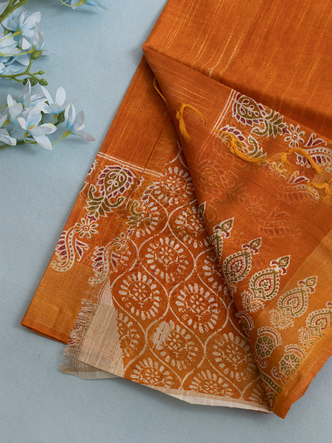 Women Orange Semi Tussar Sarees SCS161