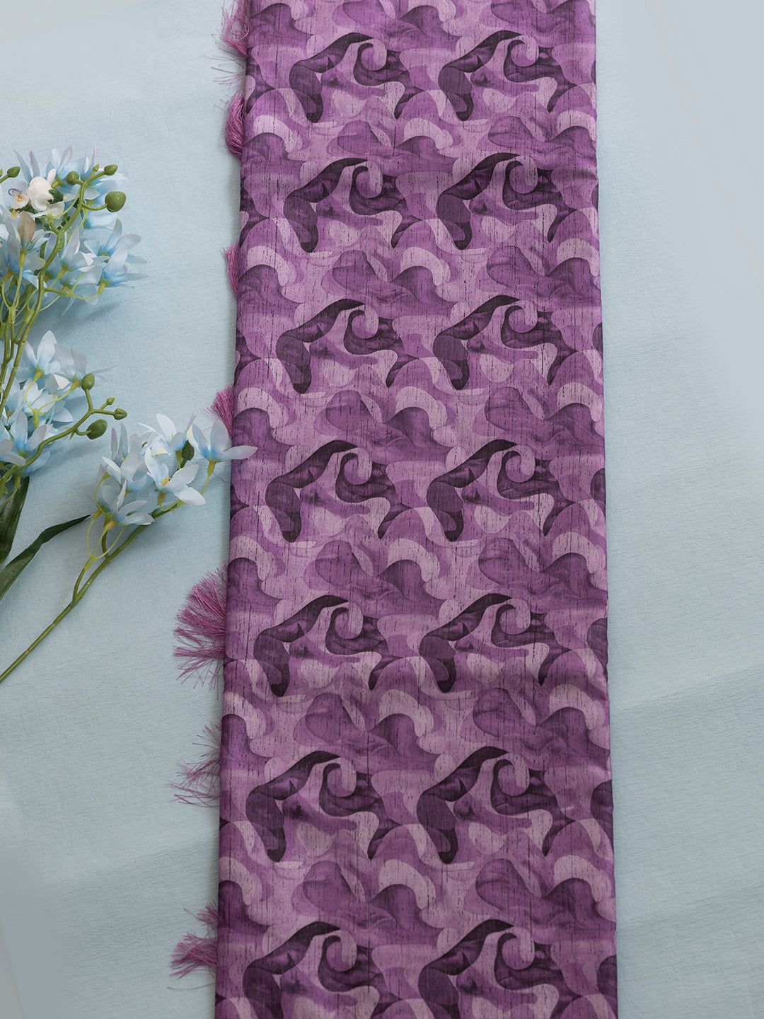 Women Violet Semi Tussar Printed Saree SCS152