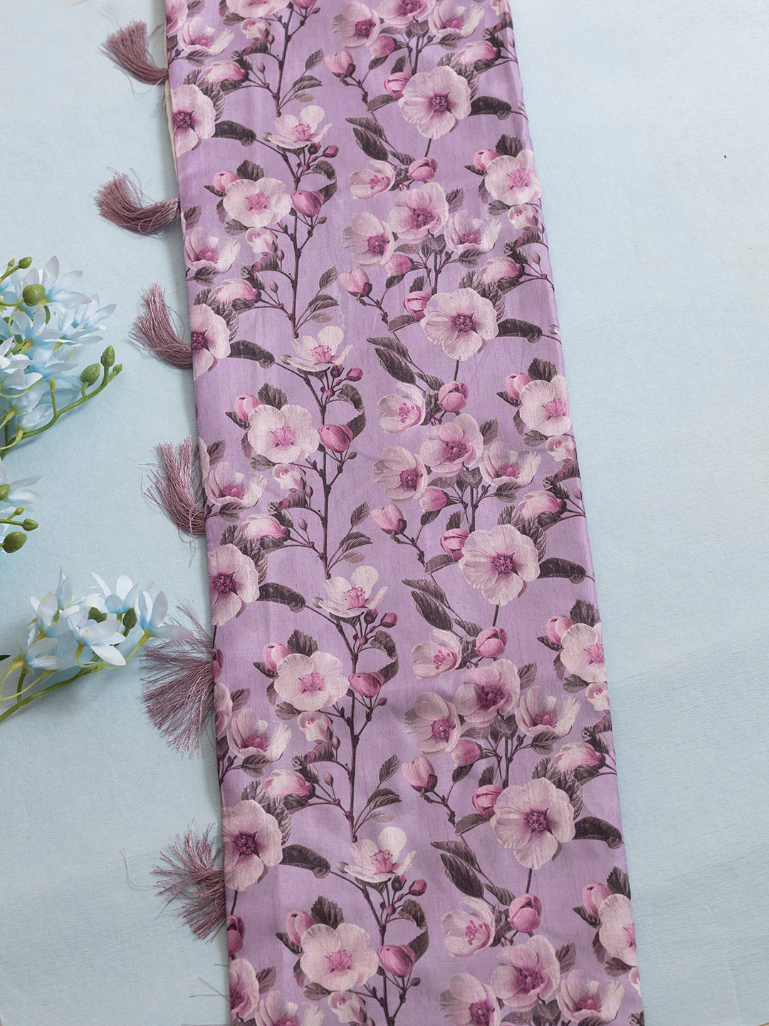 Women Violet Semi Tussar Printed Saree SCS149