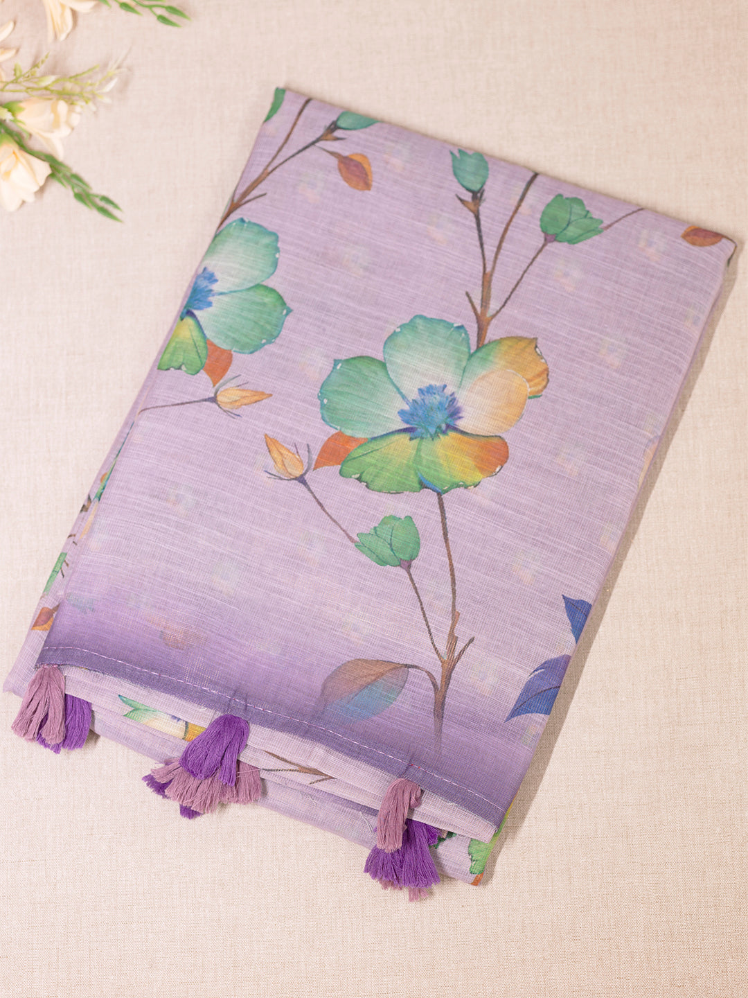 Women Purple Tissue Printed Saree TS28