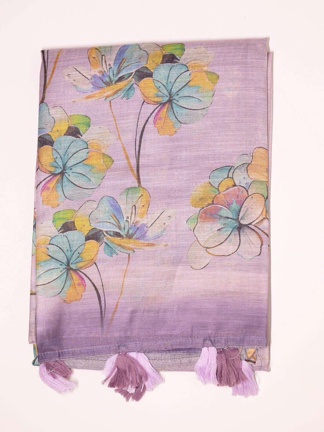 Women Violet Tissue Printed Saree TS25