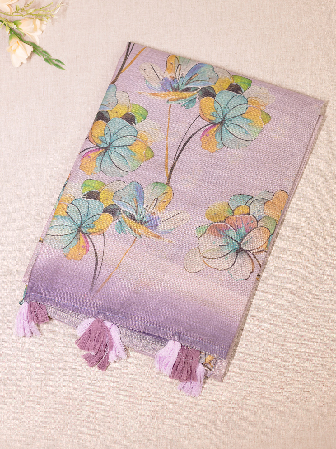 Women Violet Tissue Printed Saree TS25