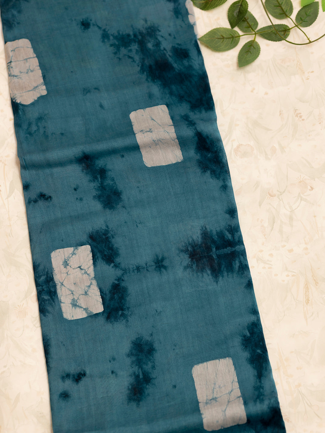 Women Blue Semi Chanderi Cotton Printed Saree SC50