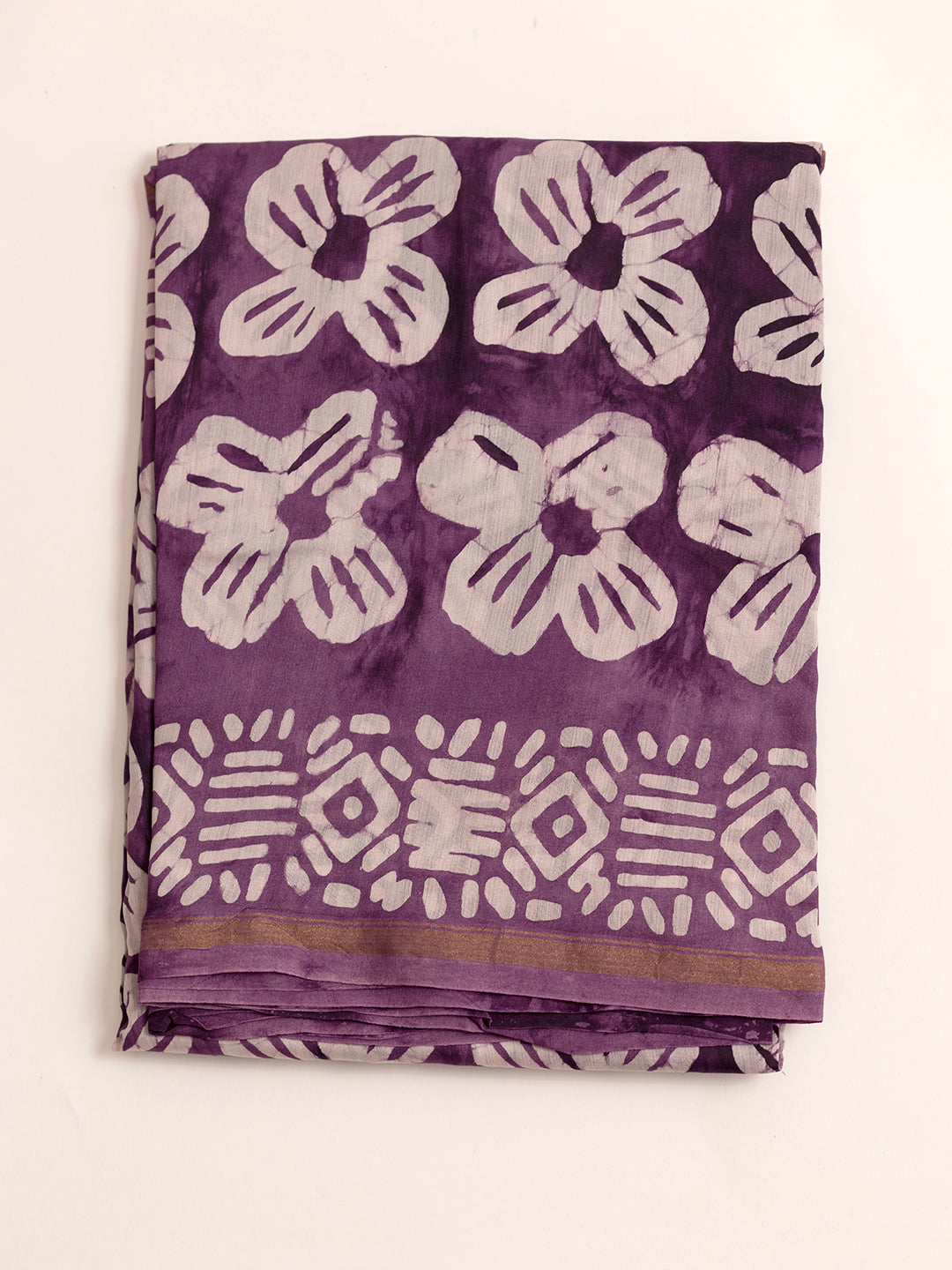 Women Purple Semi Chanderi Cotton Printed Saree SC48