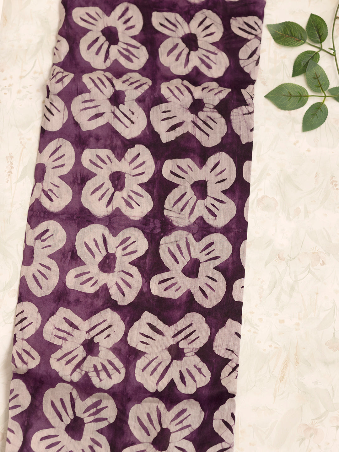 Women Purple Semi Chanderi Cotton Printed Saree SC48