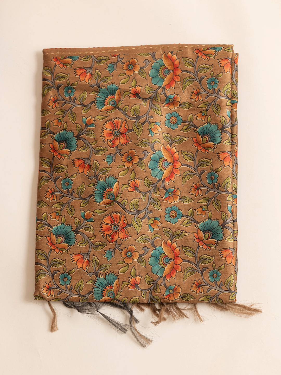 Women Brown Printed Semi Tussar Saree ST231